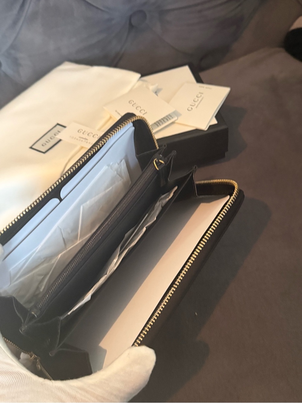 🔥NIB GUCCI Plutone Calfskin Logo Zip Around Wallet full inclusion🔥 - Picture 12 of 17